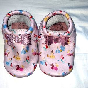 Freshly picked Disney baby princess moccasins.